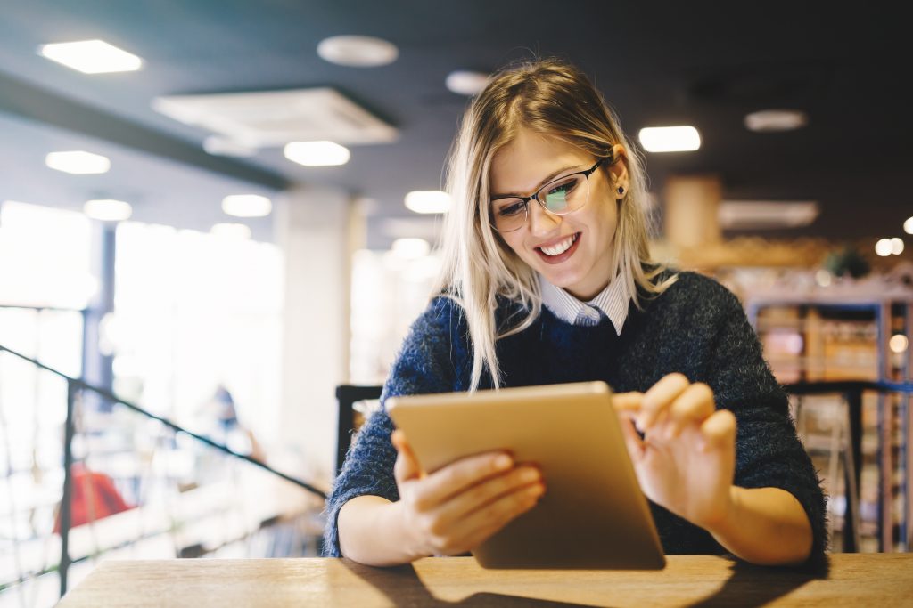 Student Studying On Tablet